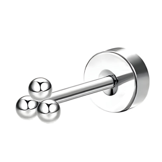 Triple Ball Flatback Stud — Adoria